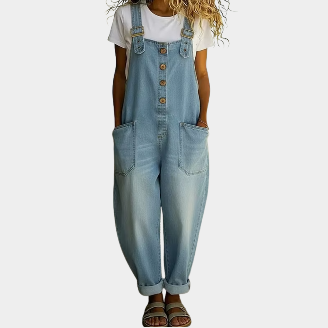Marie | Salopette vintage in morbido cotone effetto denim