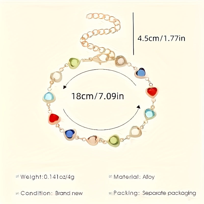 Bracciale con Cuori Multicolore