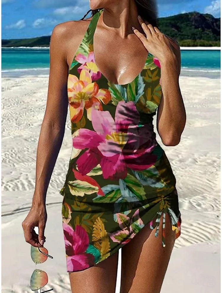 Fiesta – Tankini con stampa floreale e shorts – Effetto contenitivo addominale