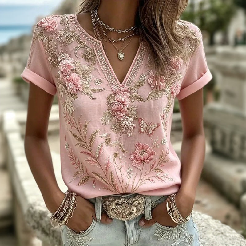 Evelina – Romantische blouse met zachte bloemenprint