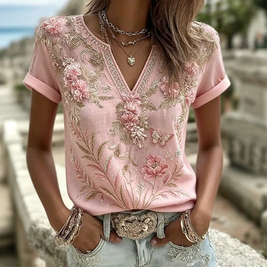 Evelina – Romantische blouse met zachte bloemenprint