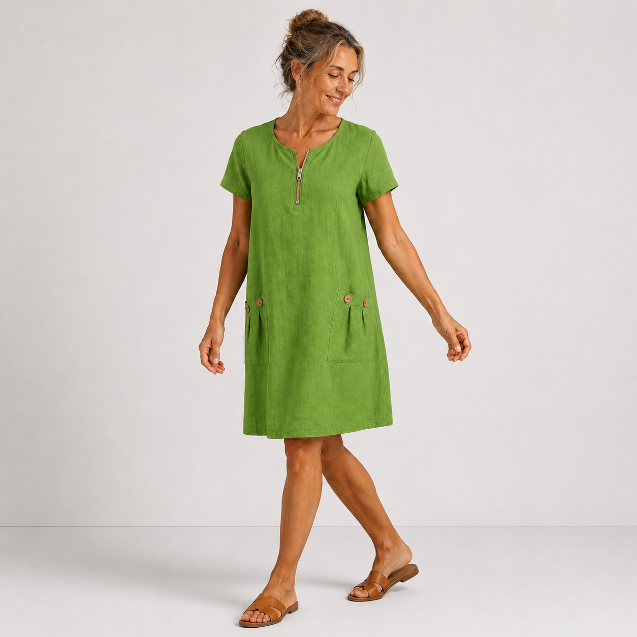 ELIANA™ | Abito pratico con zip - Verde