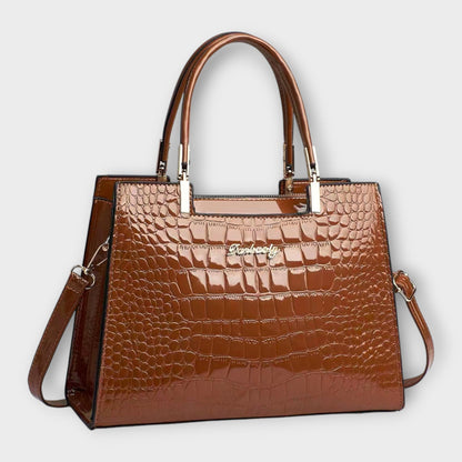 Maison Verdelle | Glanzende handtas met krokodillenlook