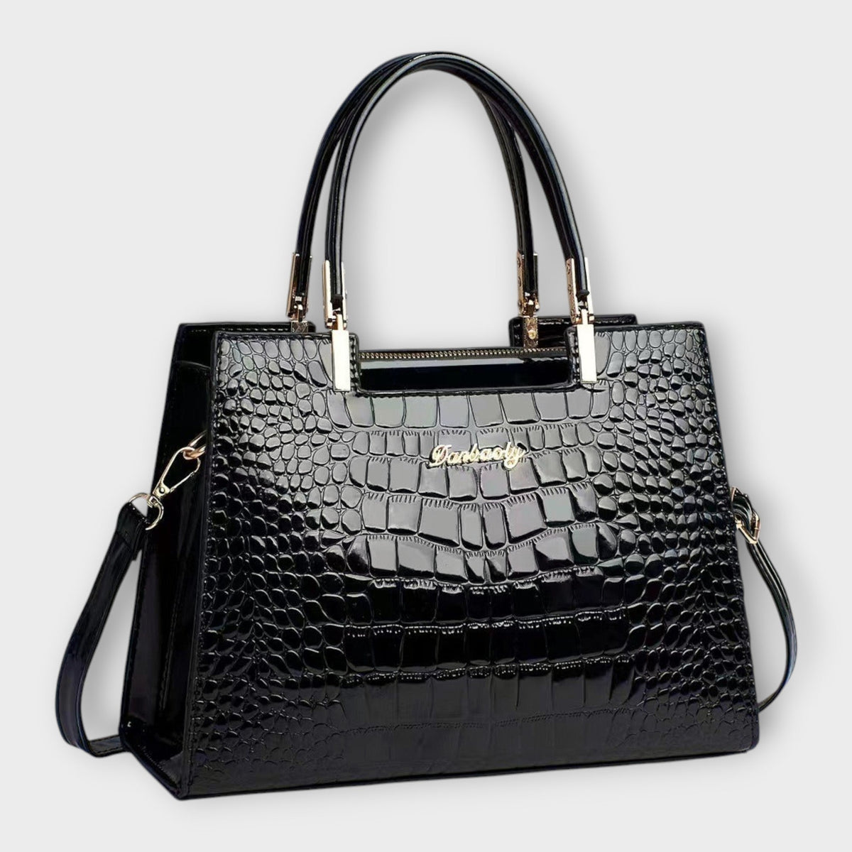 Maison Verdelle | Glanzende handtas met krokodillenlook