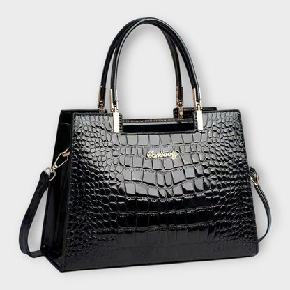 Maison Verdelle | Glanzende handtas met krokodillenlook