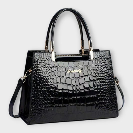 Maison Verdelle | Glanzende handtas met krokodillenlook
