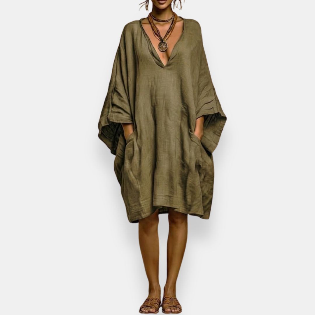 Cassiana™ | Abito oversize fluido - Kaki