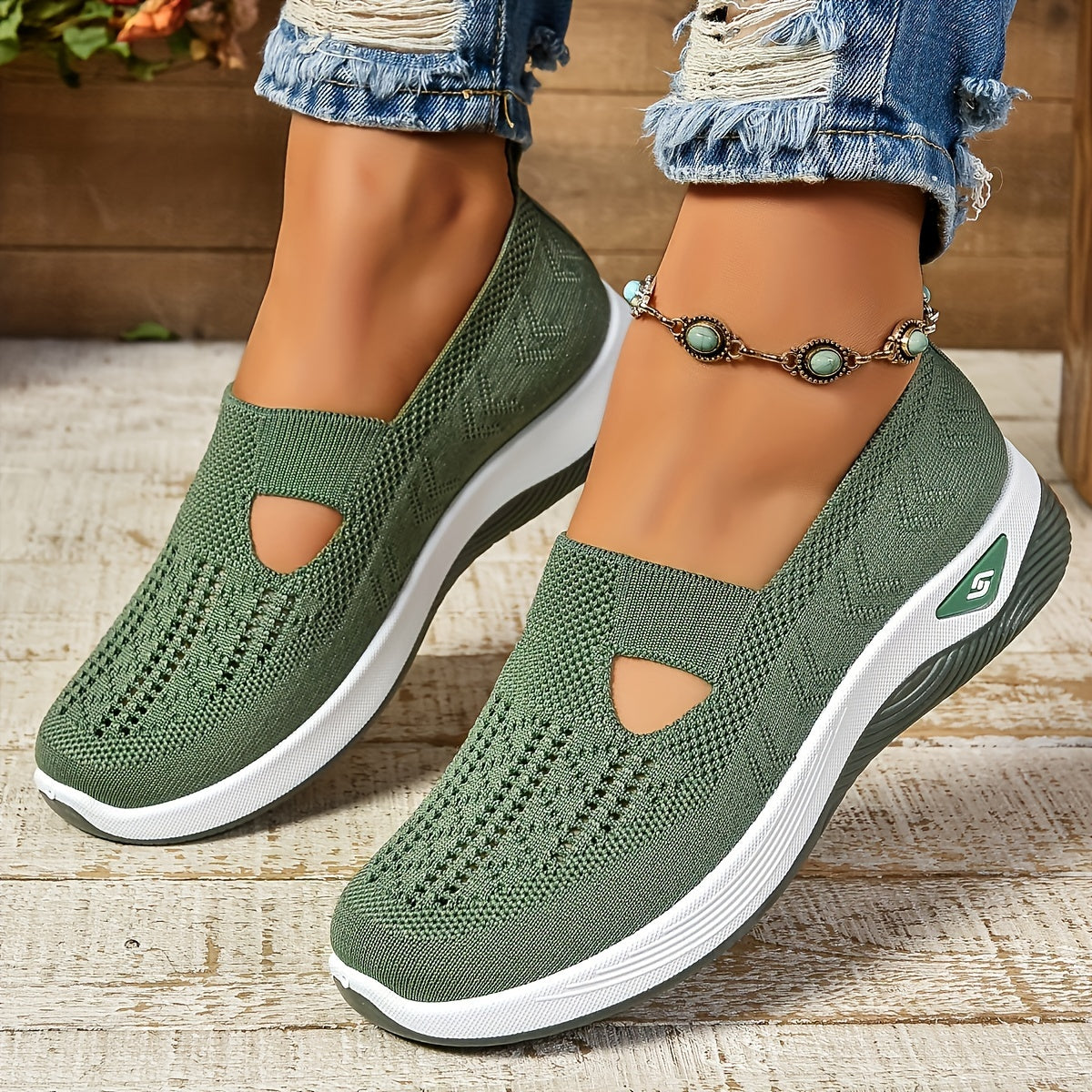 Scarpe comode ortopediche antiscivolo con soletta inclusa - Verde