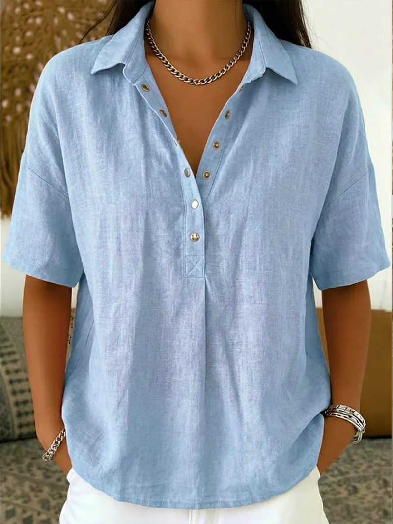 Blusa Charlotte Elegante e Confortevole - Azzurro