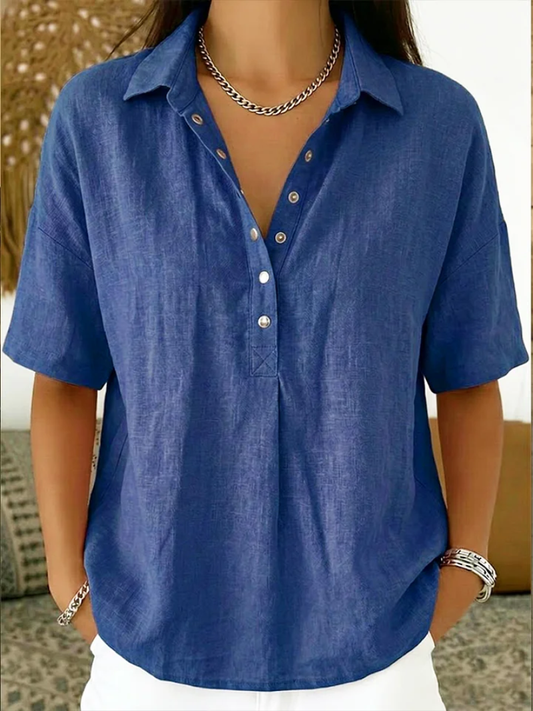 Blusa Charlotte Elegante e Confortevole - Blu