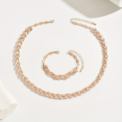 Set Collana e Bracciale a Spina di Pesce