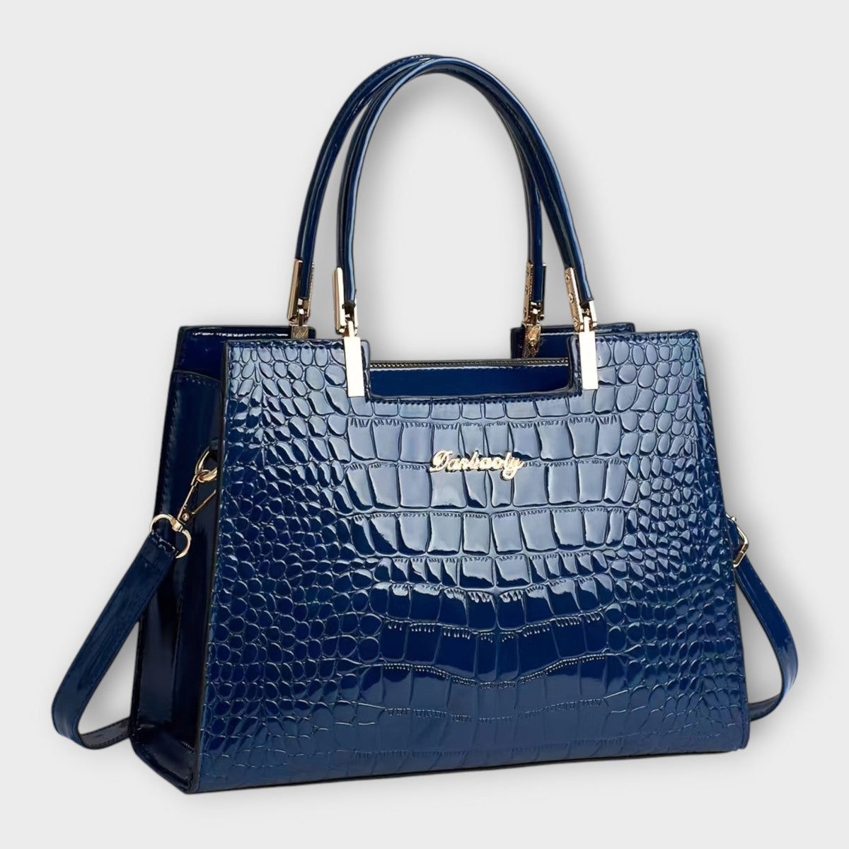 Maison Verdelle | Glanzende handtas met krokodillenlook