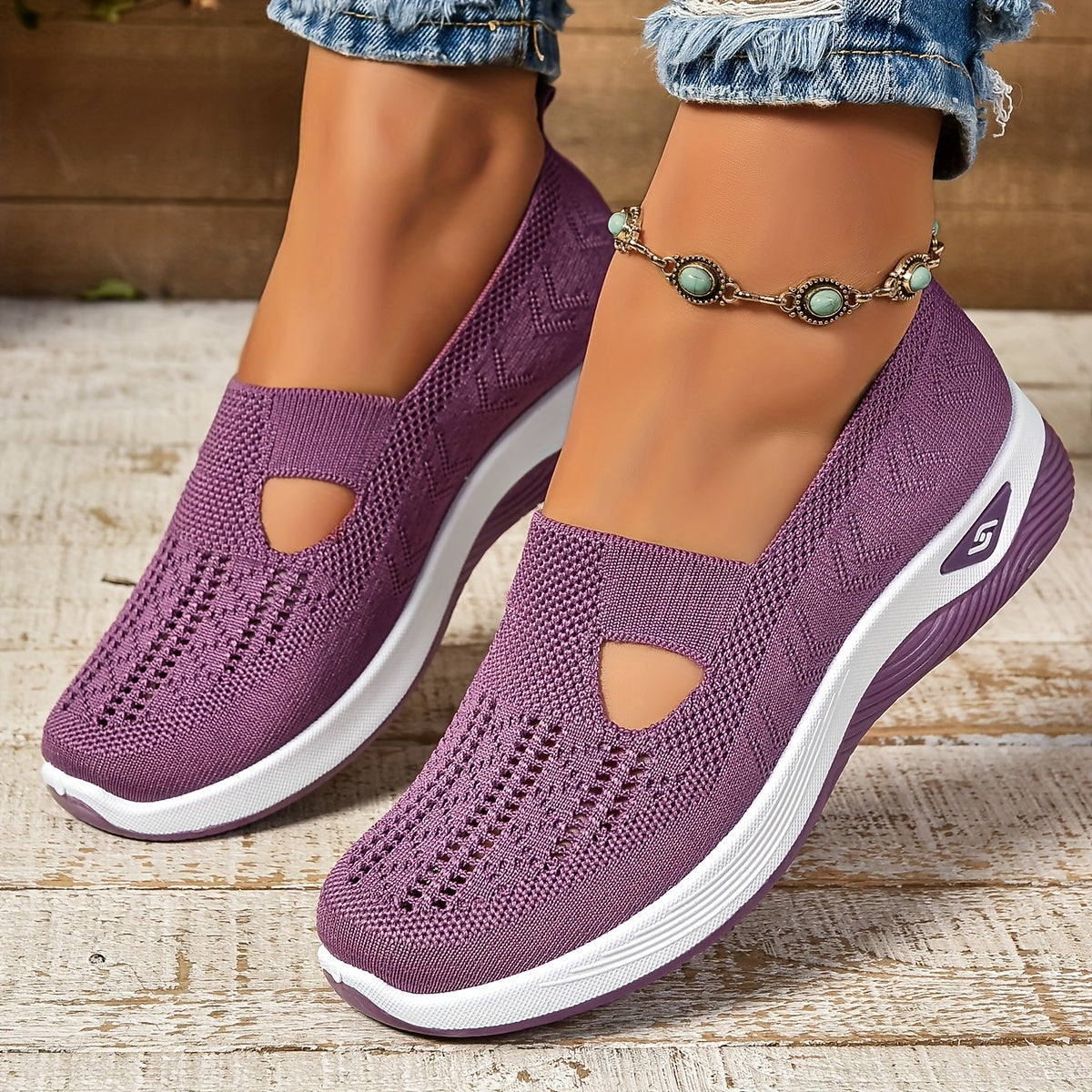 Scarpe comode ortopediche antiscivolo con soletta inclusa - Viola