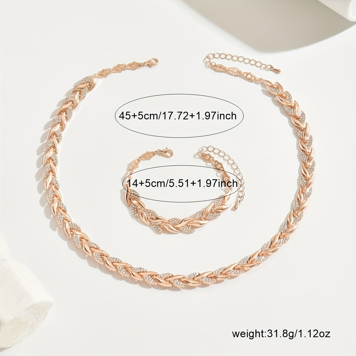 Set Collana e Bracciale a Spina di Pesce