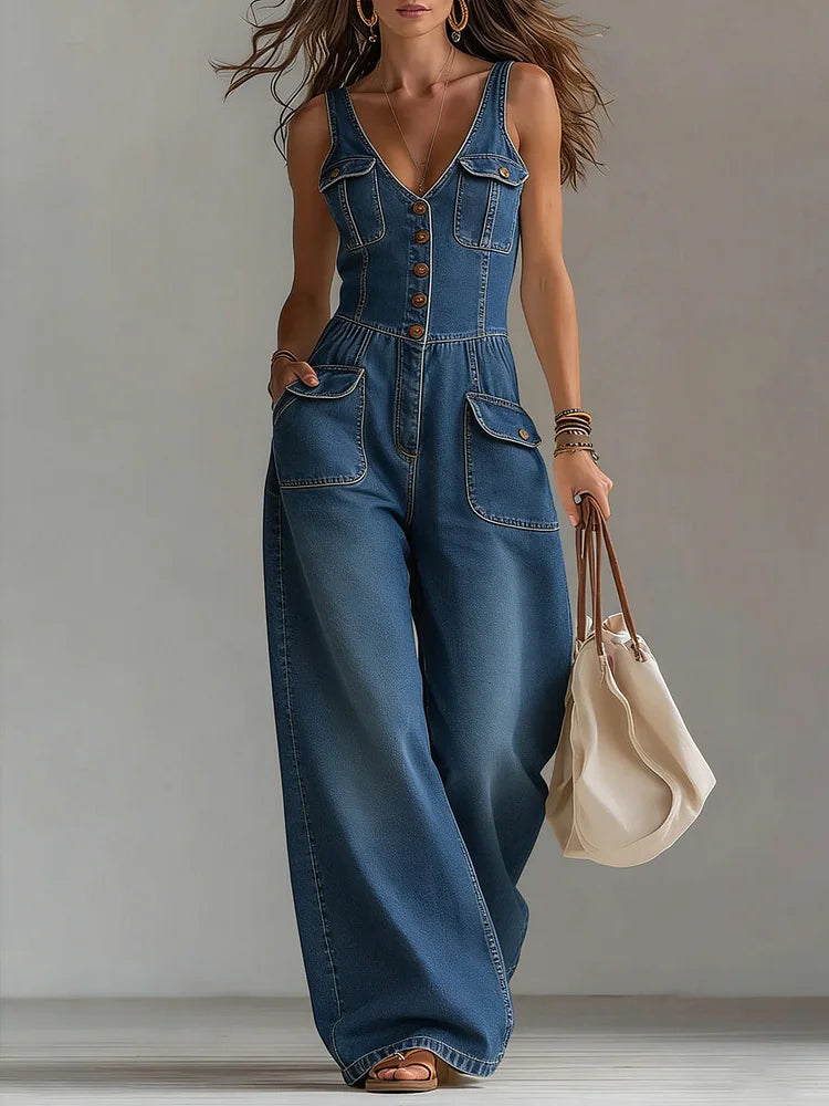 Sophie | Tuta in denim dalla vestibilità ampia