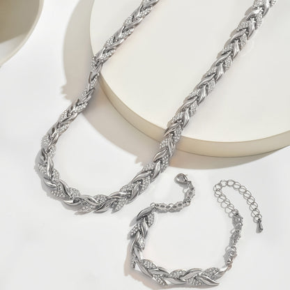 Set Collana e Bracciale a Spina di Pesce