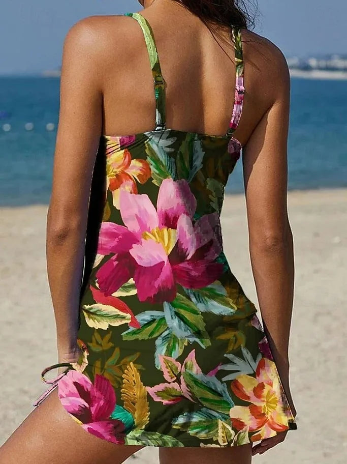 Fiesta – Tankini con stampa floreale e shorts – Effetto contenitivo addominale