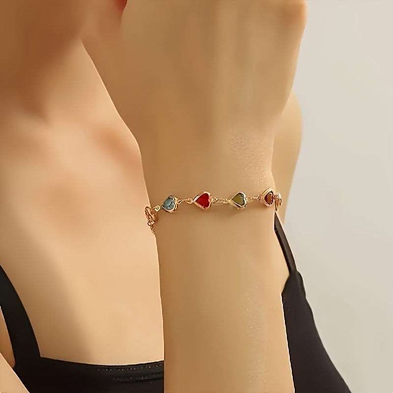 Bracciale con Cuori Multicolore