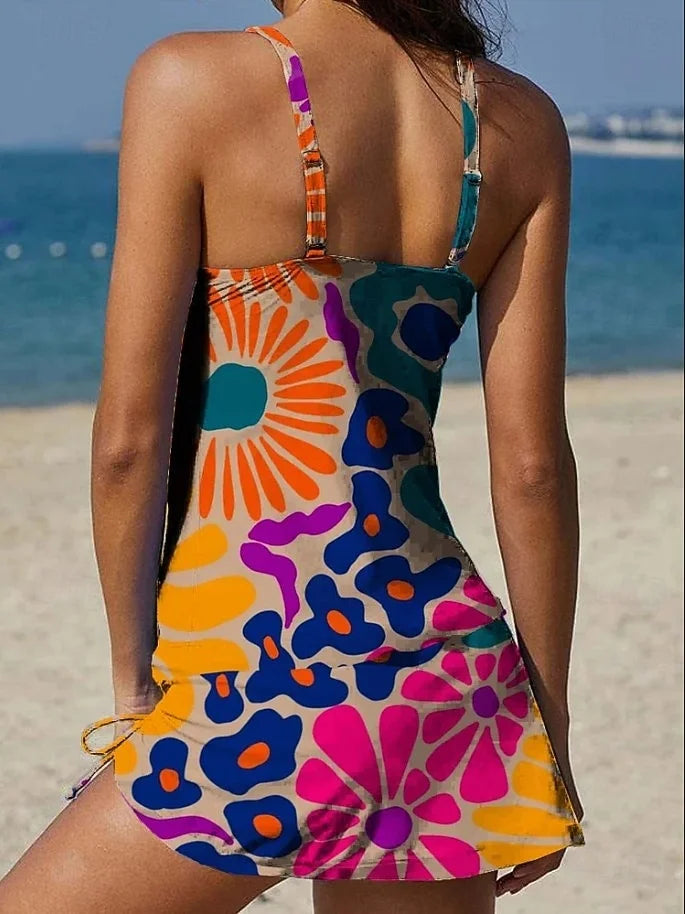 Fiesta – Tankini con stampa floreale e shorts – Effetto contenitivo addominale