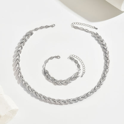 Set Collana e Bracciale a Spina di Pesce