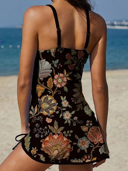 Fiesta – Tankini con stampa floreale e shorts – Effetto contenitivo addominale