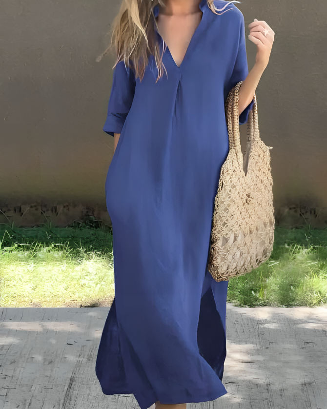 Abito lungo elegante Chloe - Blu