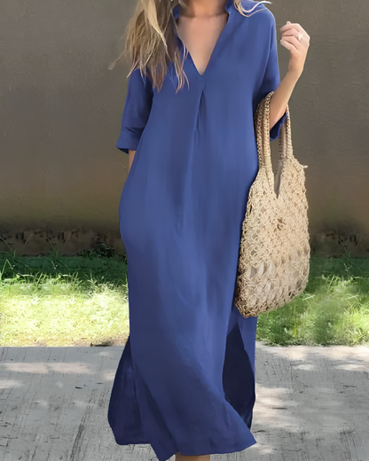 Abito lungo elegante Chloe - Blu