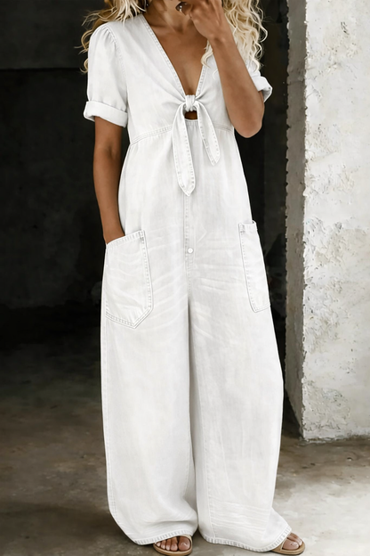 Maya | Tuta in denim con scollo a V