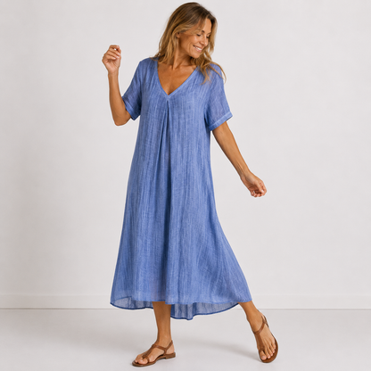 Violette – Abito lungo fluido - Blu