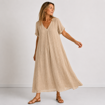 Violette – Abito lungo fluido - Beige