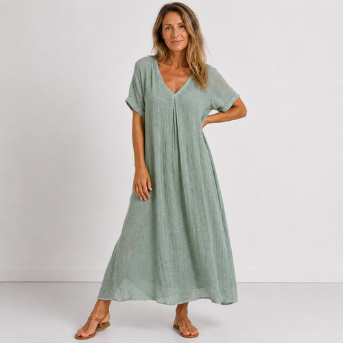 Violette – Abito lungo fluido - Verde