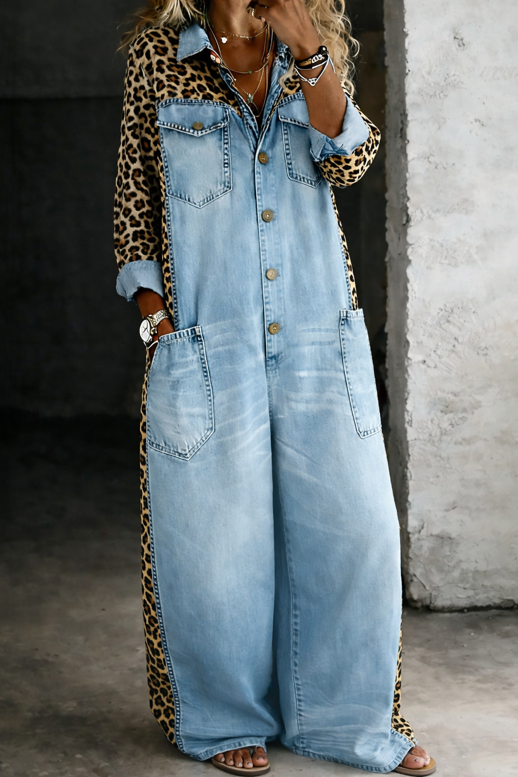 Amanda | Tuta camicia in denim