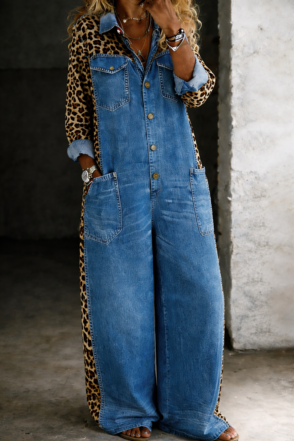 Amanda | Tuta camicia in denim