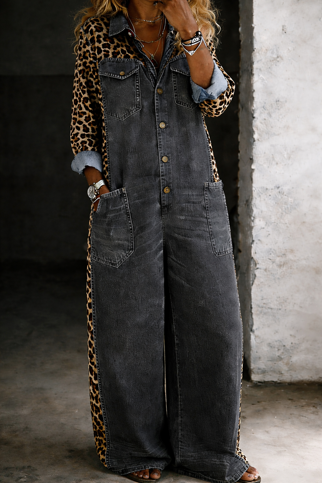 Amanda | Tuta camicia in denim