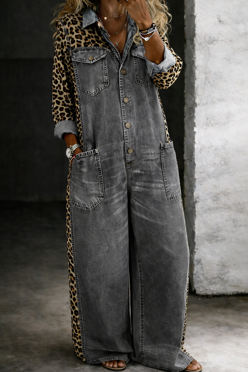 Amanda | Tuta camicia in denim