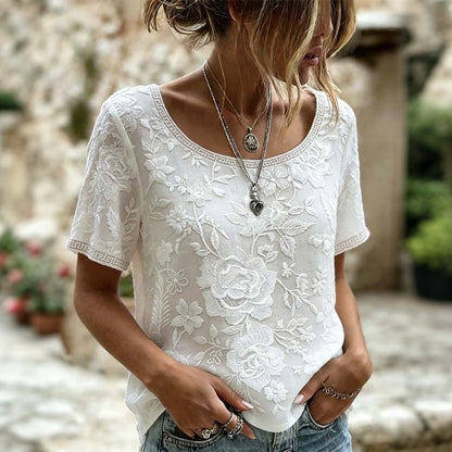 Florine – Elegante blouse met botanische bloemenprint