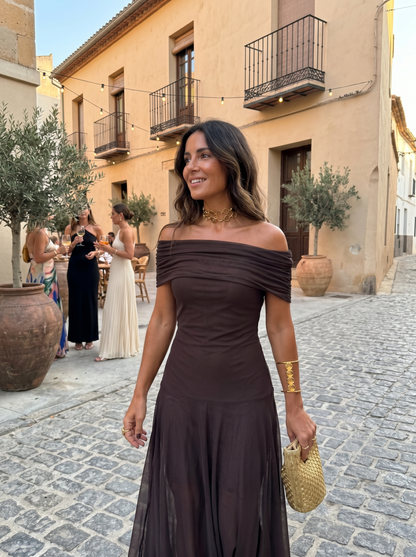 Carla | Vestido maxi elegante e scollato