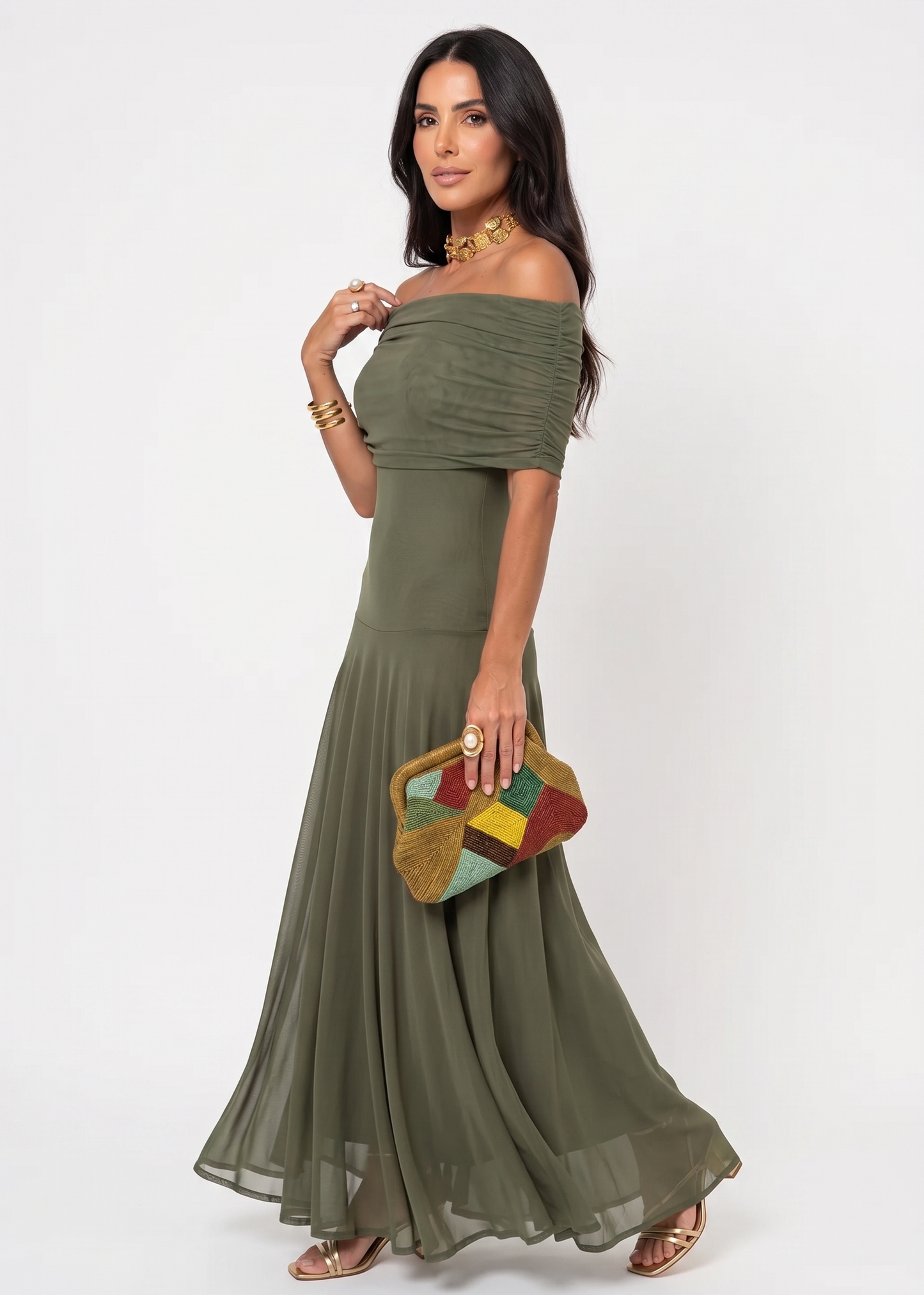 Carla | Vestido maxi elegante e scollato