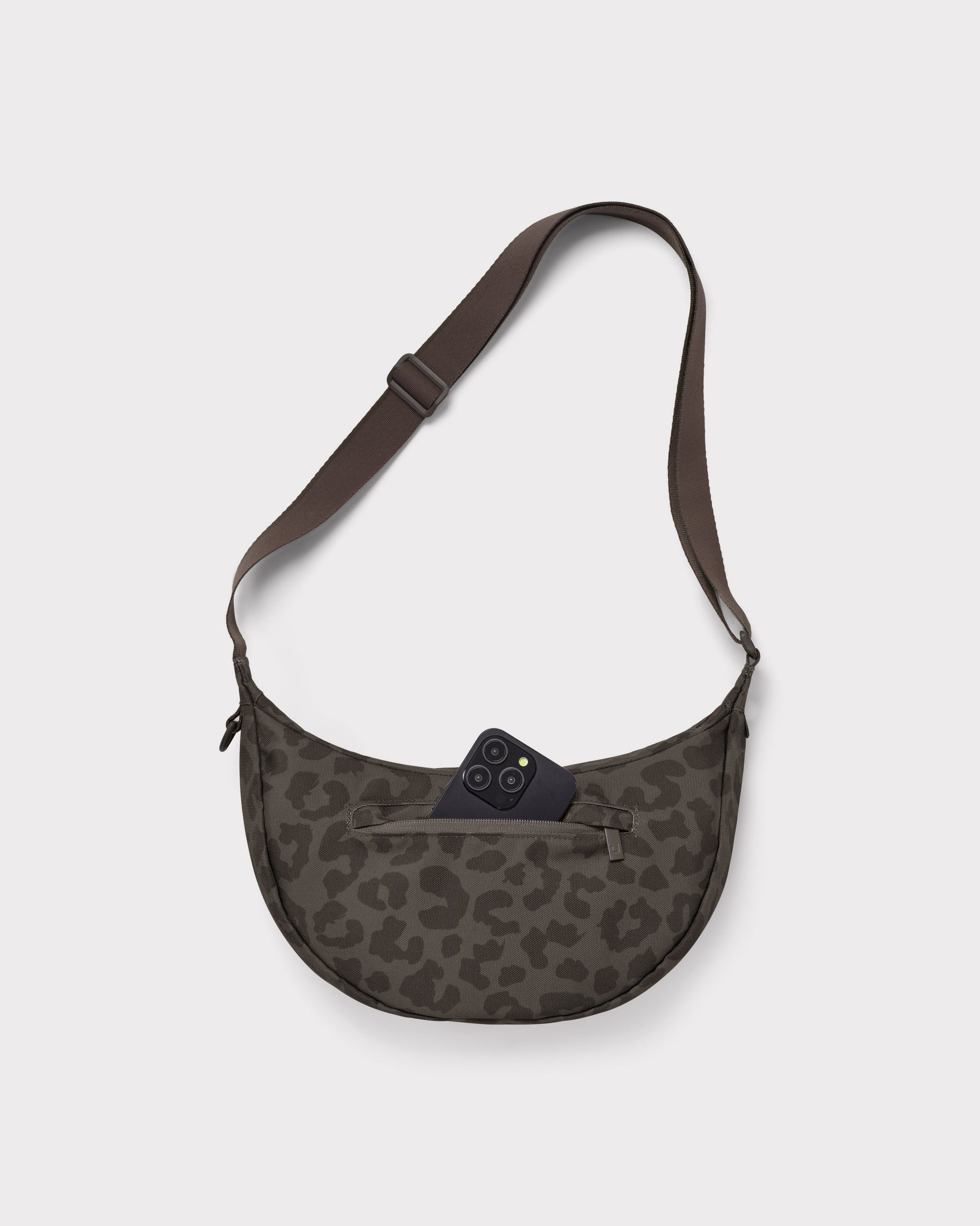 Borsa Half Moon Ally Medium grigio deserto vista frontale