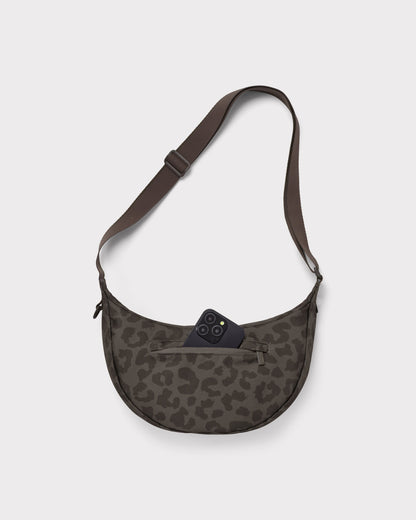 Borsa Half Moon Ally Medium grigio deserto vista frontale