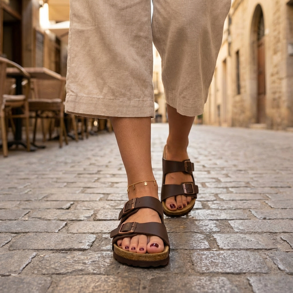 Sandali con plantare in sughero Lane
