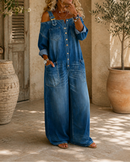 Sophia | Tuta in denim con spalle scoperte