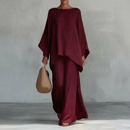 Christine | Tweedelige set met lange mouwen en wijde broek