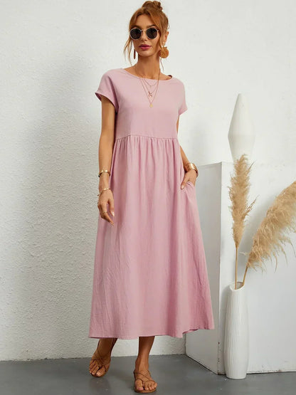 Gabrielle™ — Abito midi fluido ed elegante - Rosa