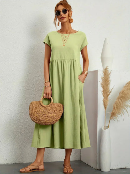 Abito midi fluido Gabrielle™ verde menta fresco e luminoso