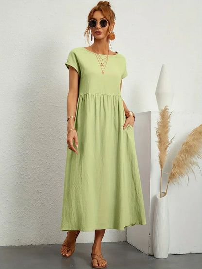 Gabrielle™ — Abito midi fluido ed elegante - Verde menthe