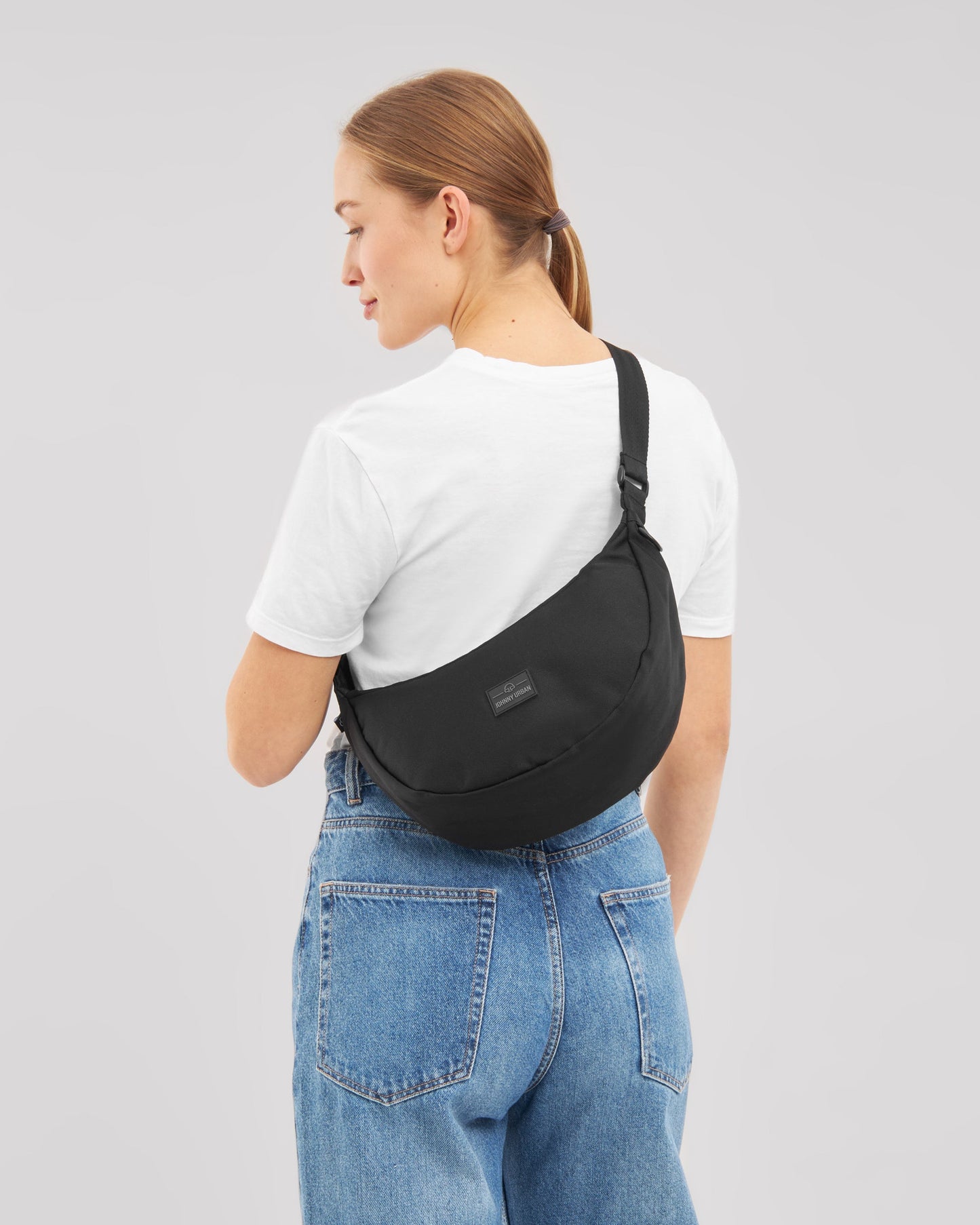 Borsa Half Moon Ally Medium marrone vista frontale