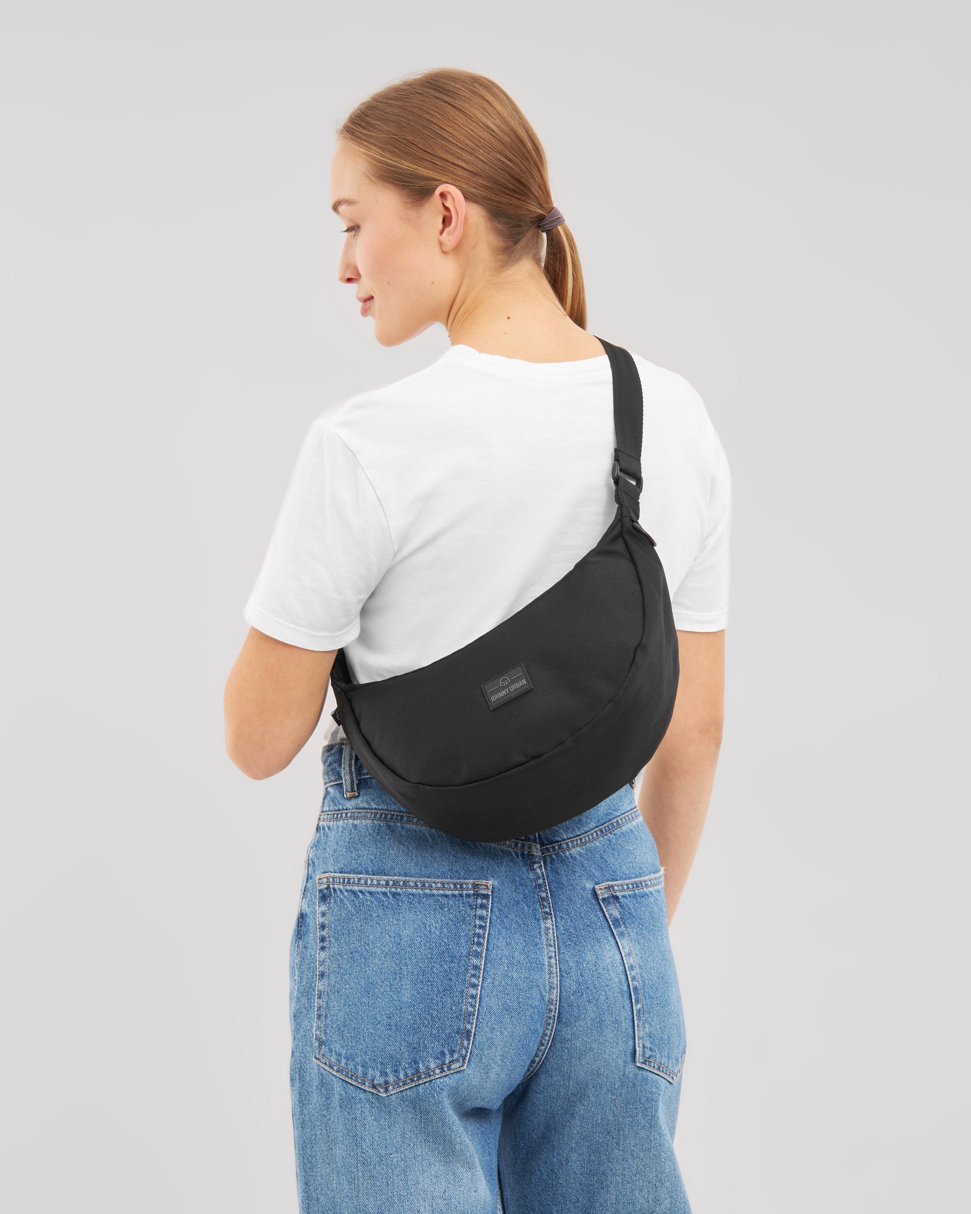 Borsa Half Moon Ally Medium marrone vista frontale