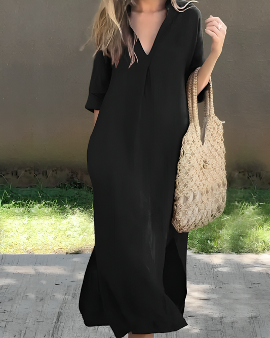 Abito lungo elegante Chloe - Nero