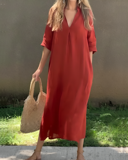 Abito lungo elegante Chloe - Rosso